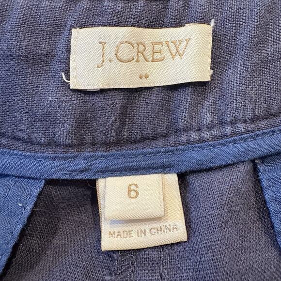 J. Crew‎ Navy Blue City Fit Linen Cotton Blend Pants Womens Size 6 (321) - Picture 3 of 5